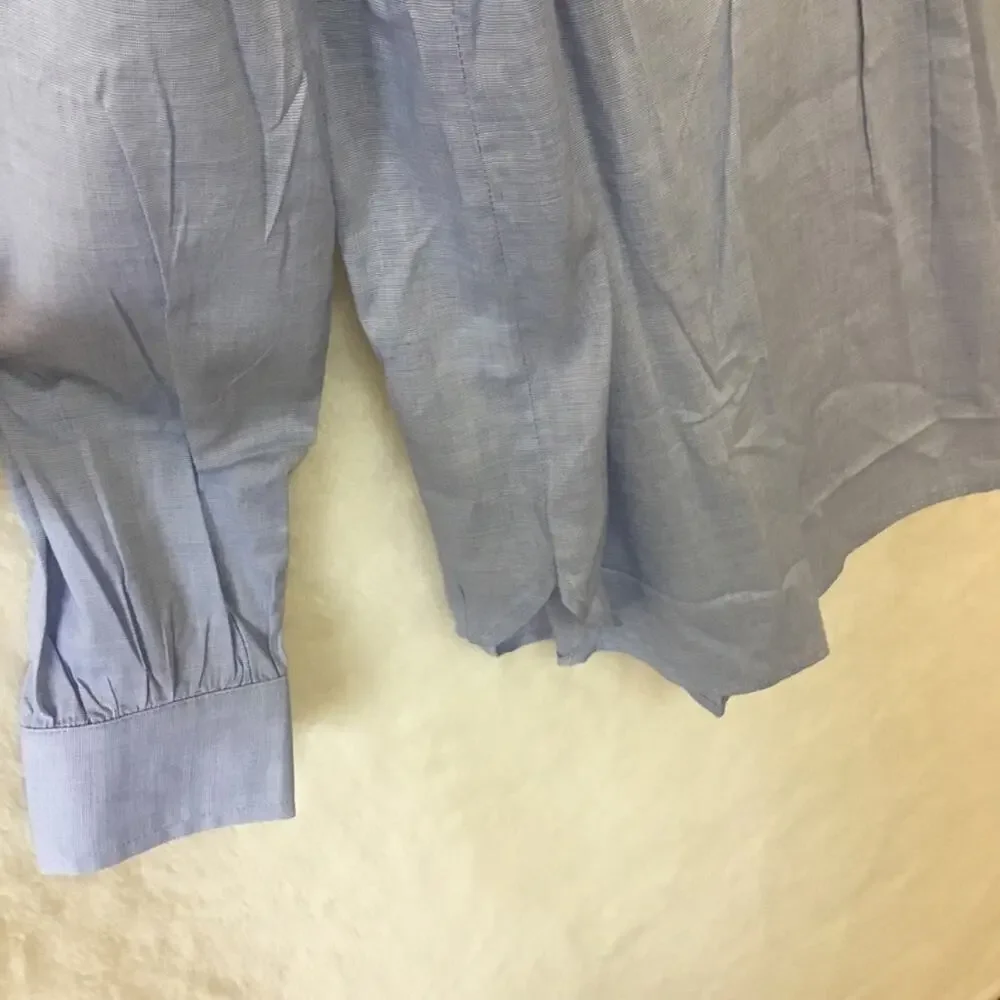 Loft Blue Pintucked Pleated Tunic Shirt - Picture 4 of 11